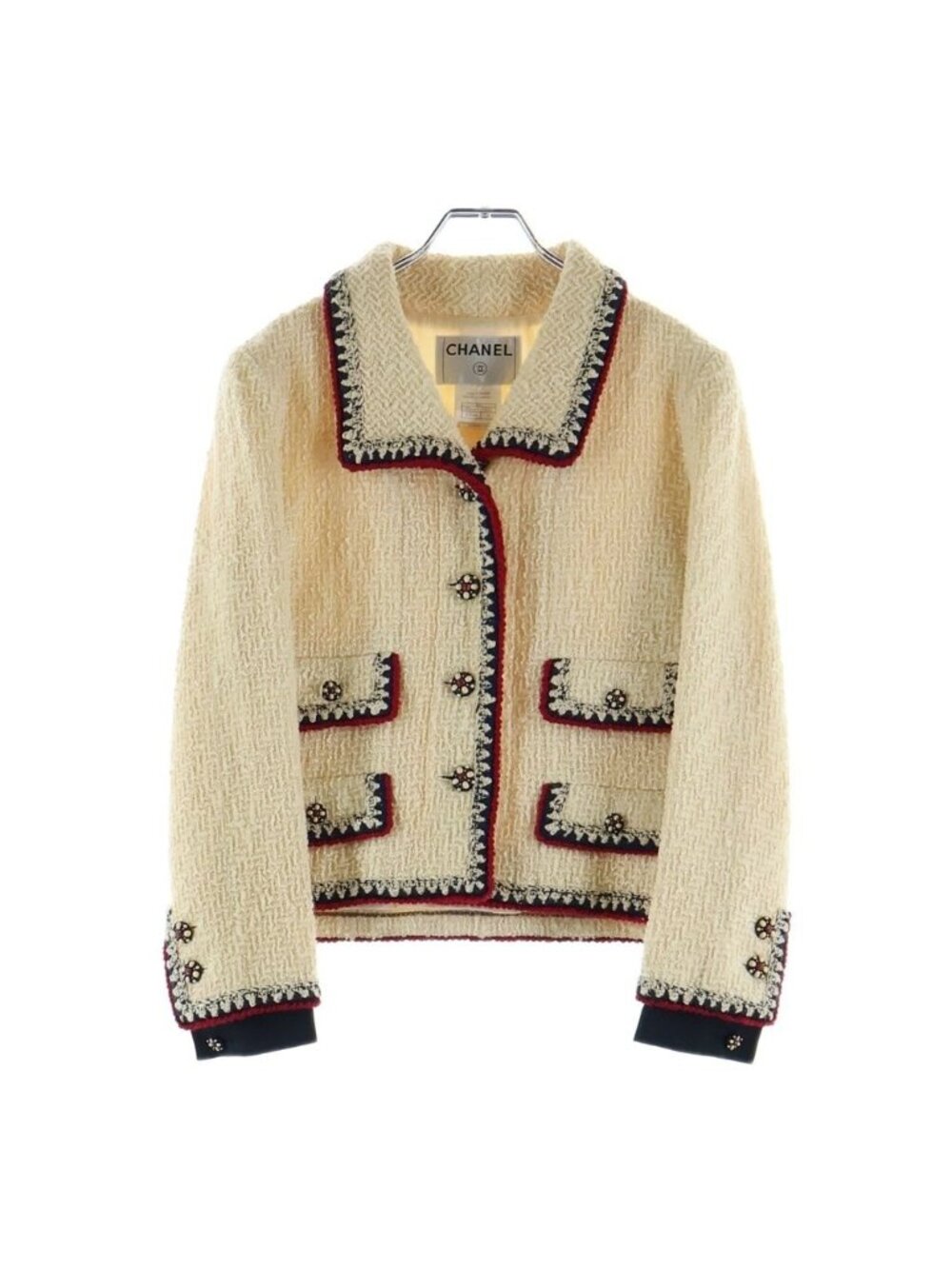 Chanel Tweed Jacket 06A Camellia Ivory